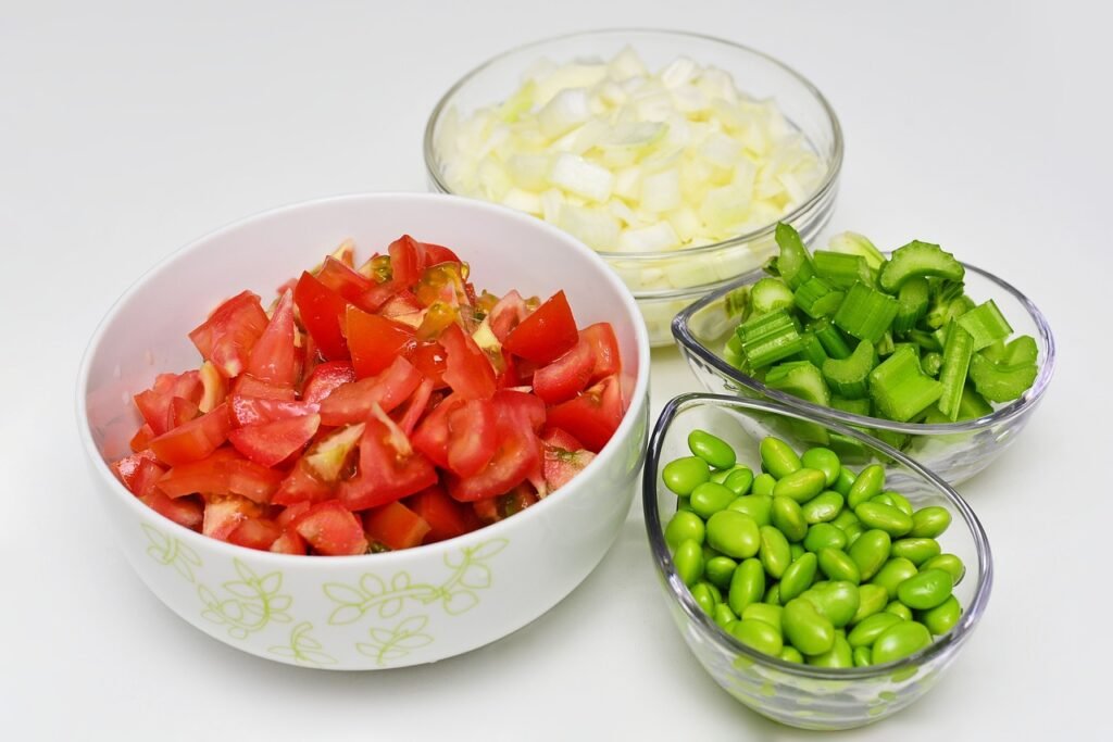 Edamame with some other vegetables