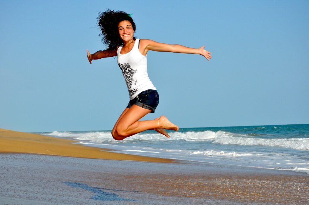 A woman on the beach